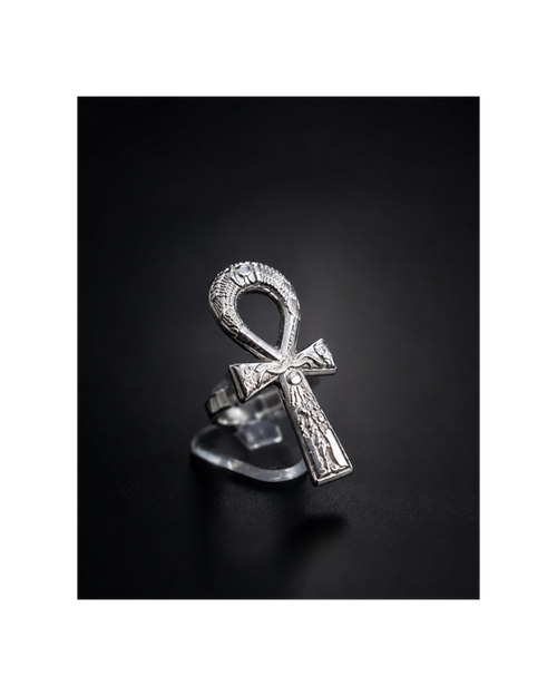 Sterling Silver Akhenaten Ankh Ring